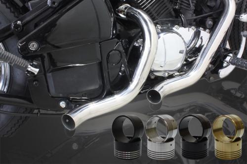 (納期5ヶ月〜) Garage T&F ガレージ ティーアンドエフ Kawasaki カワサキ バルカン400 ターンアウトマフラー(ステンレス) エンド付き(アルミ) VUL400TOML01S