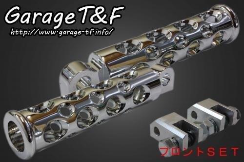 【抽選で最大100％ポイントバック】Garage T&F ガレージ ティーアンドエフ ドラッグスター1100 コンバットフットペグ(メッキ) フロントSET DS1100FP12