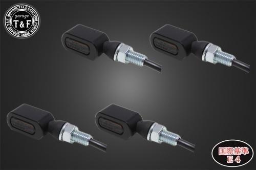 Garage T&F ガレージ ティーアンドエフ 超小型スクエアウィンカー(LED)ブラック ダークレンズ仕様KIT ステーF SL152BKDF