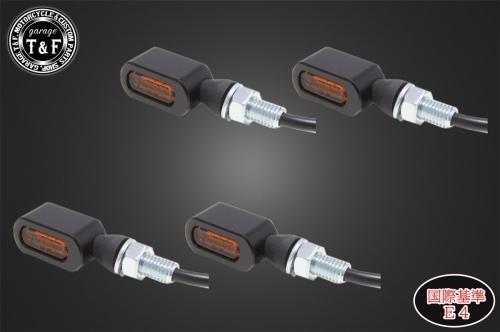 乐天商城 - 在庫有り Garage T&F ティーアンドエフ 超小型スクエアウィンカー(LED)ブラック オレンジレンズ仕様KIT ステーE SL152BKOE