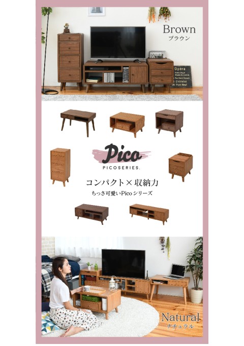 廃番予定 カラー:BR ブラウン デスク ロータイプ 幅65 奥行40 パソコンデスク ローデスク 引き出し付き 収納 ミニデスク コンパクト シンプル 脚付き 木目 木製 一人暮らし ワンルーム JK-PLAN [3]