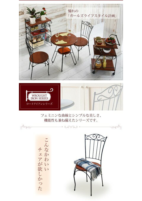 カラー:WH ホワイト ヨーロッパ風 ロートアイアン 家具 チェア カフェチェアー アイアン 脚 アンティーク風 JK-PLAN [3]