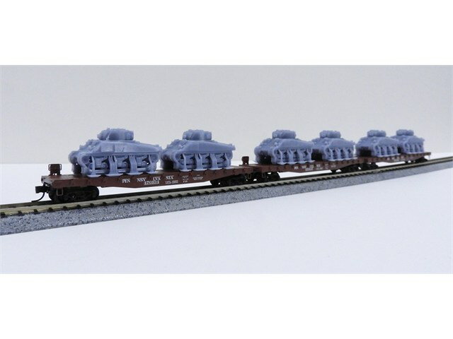 正規品 KATO カトー Nゲージ (N)フラットカー PRR シャーマン戦車積載 3両セット 0398302217