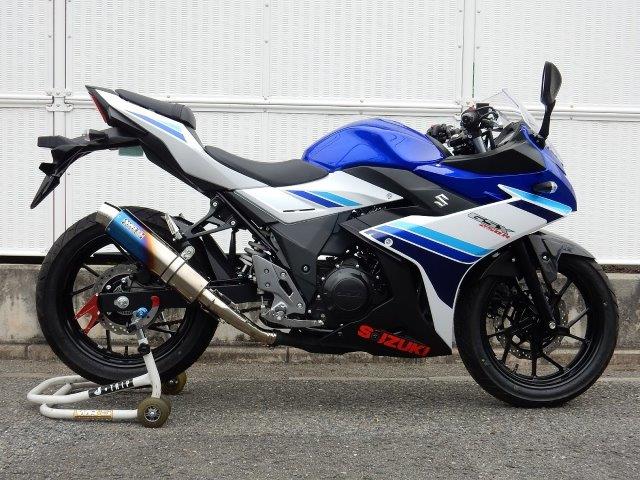 WR’S ダブルアールズ マフラー ラウンド・焼き色チタンサイレンサー スリップオン GSX250R BK3220JM
