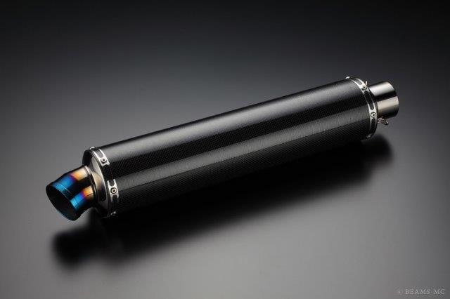 BEAMS ビームス マフラー スリップオン 汎用サイレンサーφ100x450mm カーボン GPテール 【差込径】φ60.5 U103-01-001