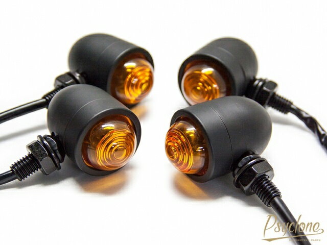 Motor Rock モーターロック Psyclone スモールバレットウインカー ブラック 4個セット OSC-LIT030B