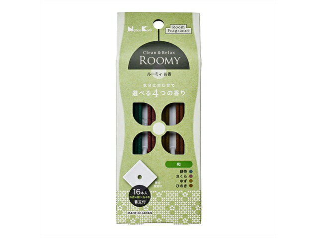 日本香堂 お香 ROOMY Clean＆Relax 和 アソート16本入 37173