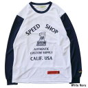 ORION ACE オリオンエース CLAY SMITH SANDY メッシュロングスリーブTシャツ ホワイト/ネイビー M ティーシャツ CSY-5053