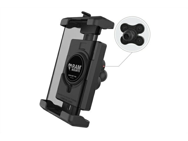 ラムマウント クイックグリッププロ クレイドルホルダー(L) 防振ダンパーボール付 1インチボール  RAM-HOL-PD7BVU RAM-HOL-PD7BVU