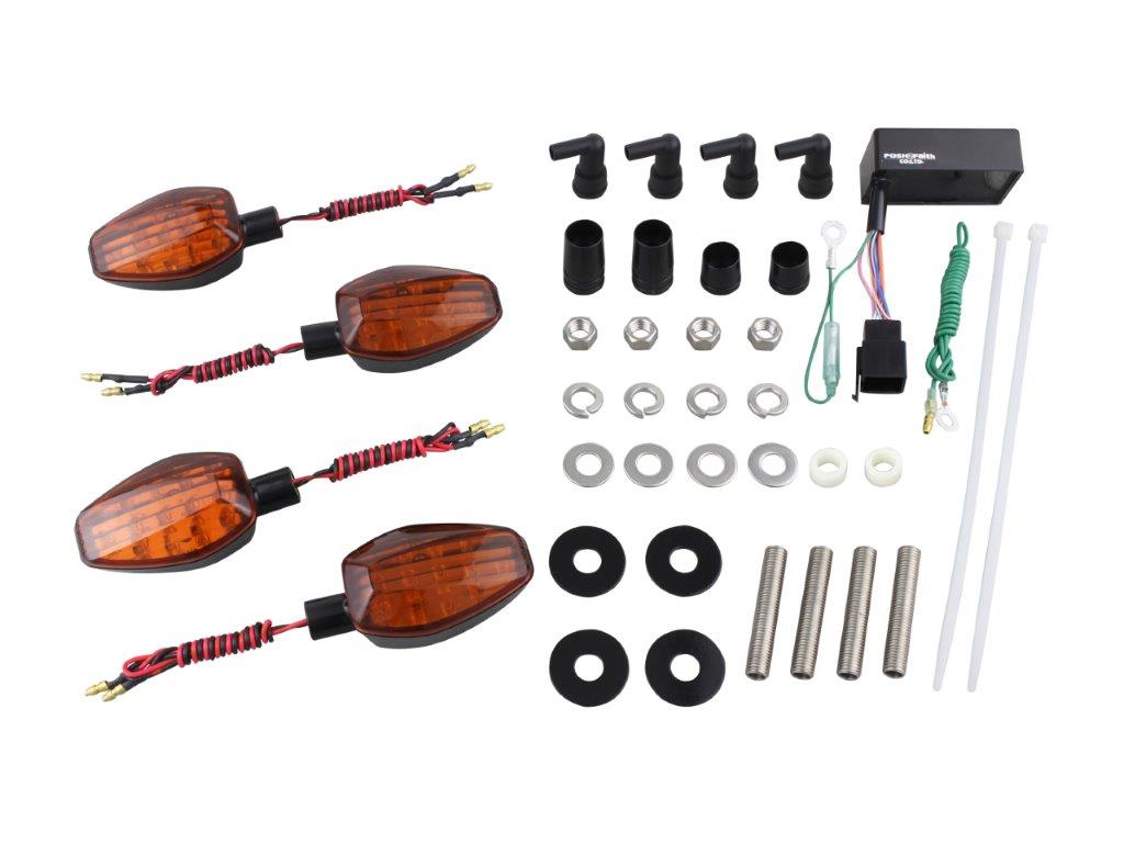 POSH Faith ポッシュ フェイス ライトウェイトLEDウインカーセット ブラックボディ/オレンジレンズ CB250F(2014-2017) 057151-06