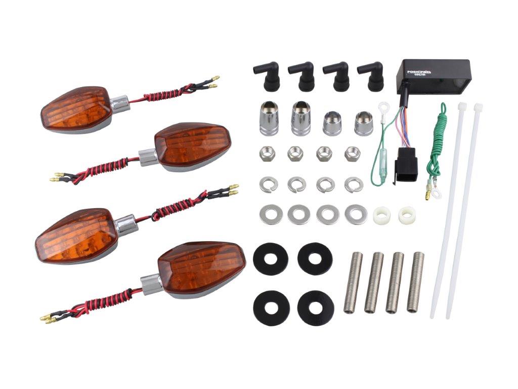 POSH Faith ポッシュ フェイス ライトウェイトLEDウインカーセット メッキボディ/オレンジレンズ CB250F(2014-2017) 057151
