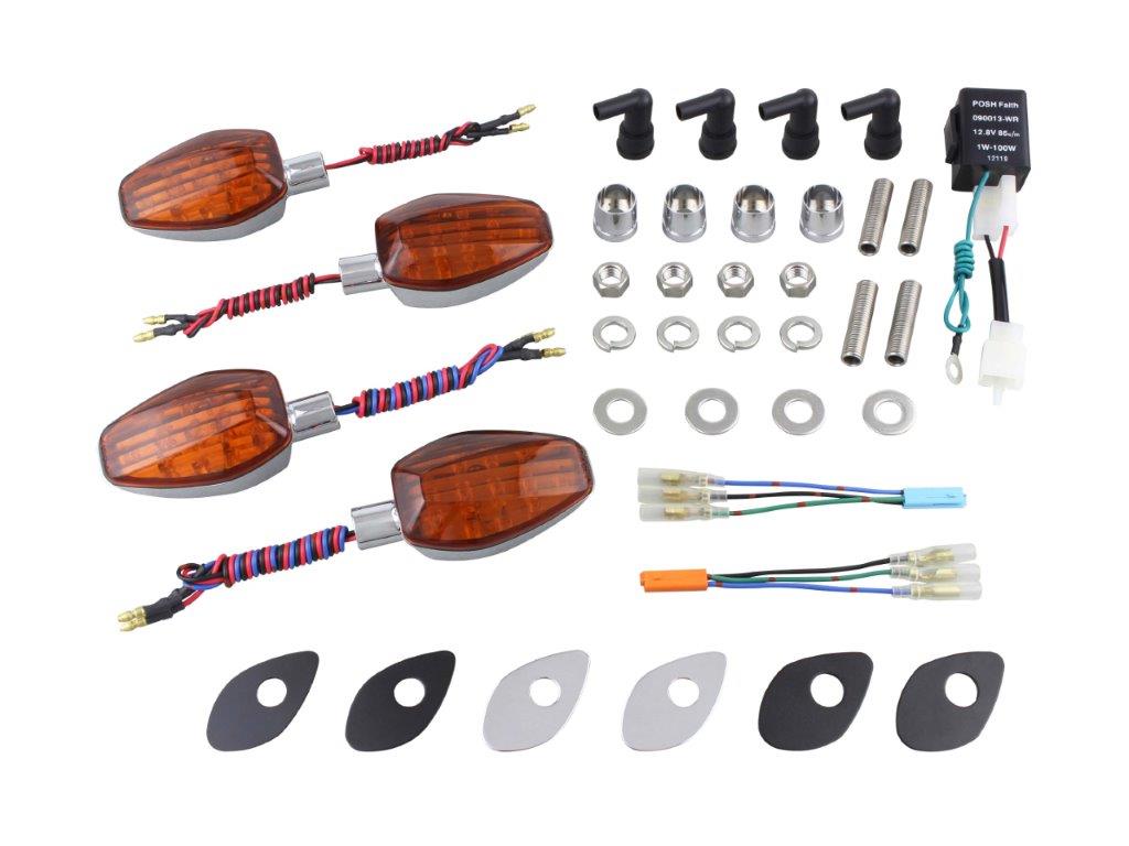 POSH Faith ポッシュ フェイス ライトウェイトLEDウインカーセット メッキボディ/オレンジレンズ GROM(..