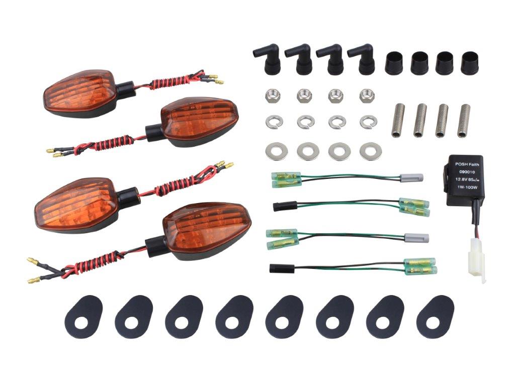 POSH Faith ポッシュ フェイス ライトウェイトLEDウインカーセット ブラックボディ/オレンジレンズ MT-..