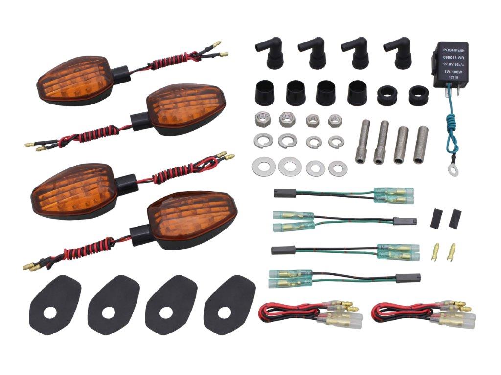 POSH Faith �ݥå��� �ե����� �饤�ȥ�������LED�����󥫡����å� �֥�å��ܥǥ�/����󥸥�� GSX-S1000F(2016-2019) 08...