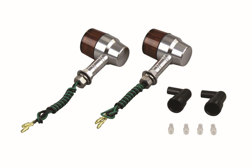 POSH Faith ポッシュ フェイス アルミマシンドウインカースーパーバイクミニ ロングステータイプ シングル球（電球無し） シルバーボディ/オレンジレンズ 091032-L3