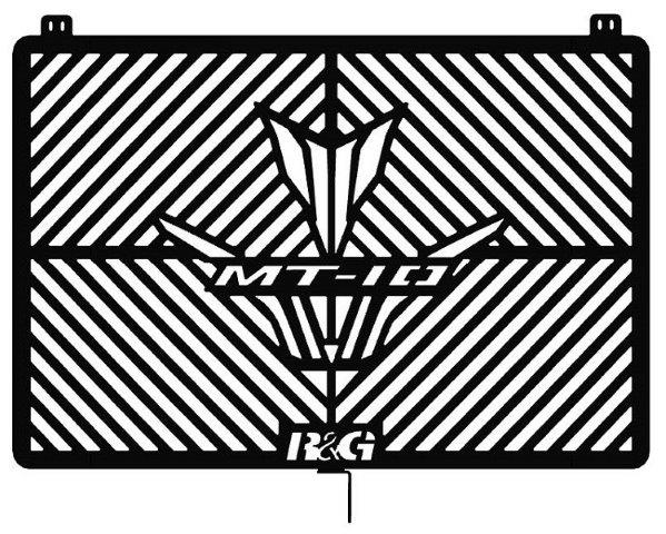 R&G アールアンドジー ブランドマーク入り ブラック ステンレス ラジエターガード コアガード YAMAHA MT-10/SP(16-21)/MT-10(22-) RG-BRG0047BK