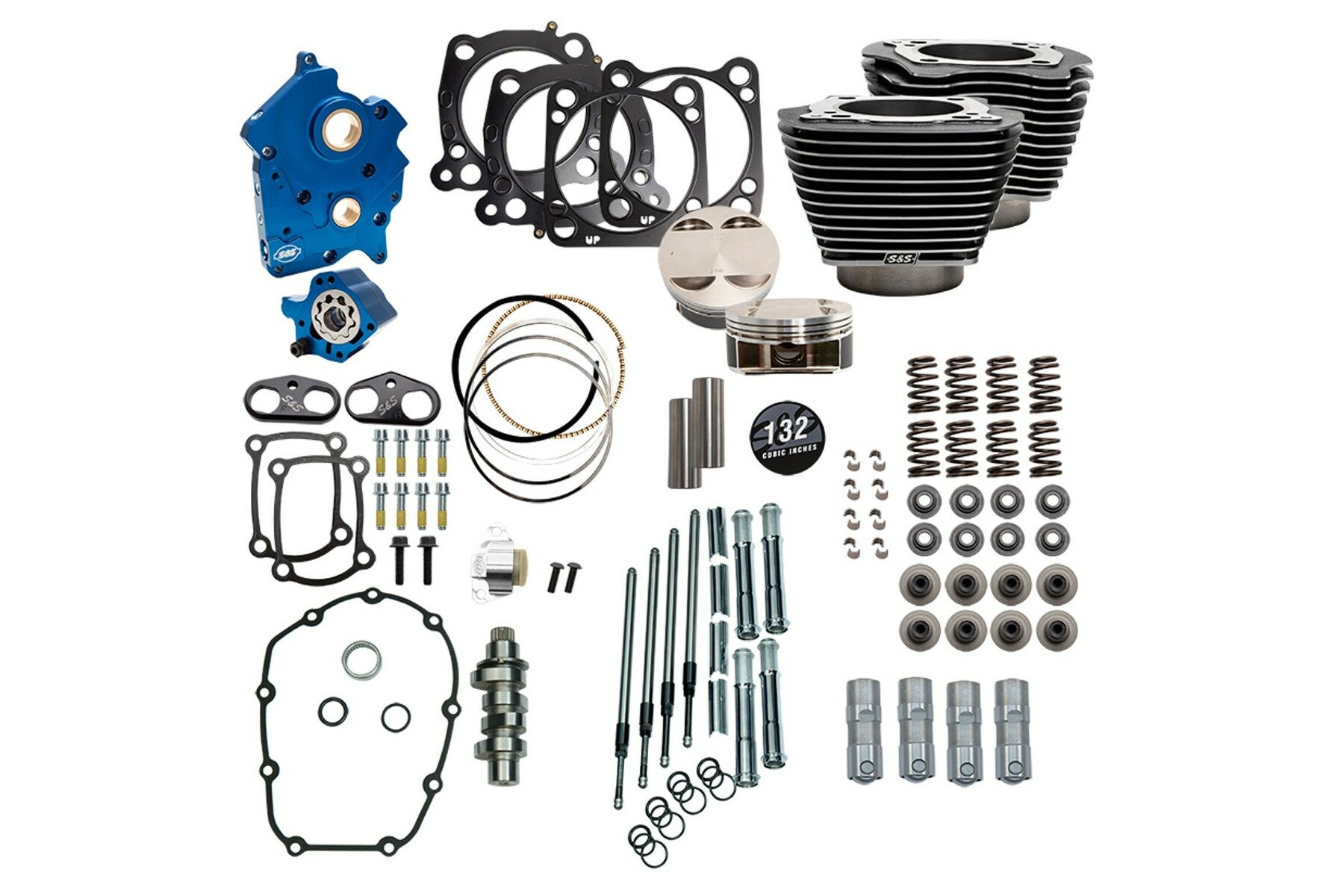 S&S Cycle ��������ɥ����������� 132�ѥ�ѥå� BLK.G/HL M8 ���󥸥�(OilCooled) 17-20 310-...