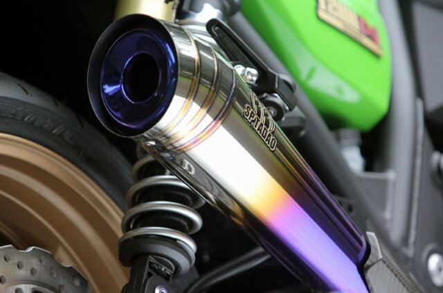 【抽選で最大100％ポイントバック】 Sptadao SP忠男 KAWASAKI ZRX1200DAEG POWER BOX メガホン チタンブルー マフラー ZR1-PB-01