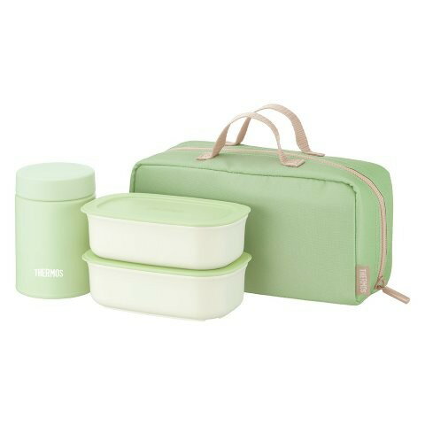 THERMOS サーモス 真空断熱スープランチセット300ml ×2 スープジャー 200ml ダスティグリーン 食洗機対応 ポーチ付き JET-800