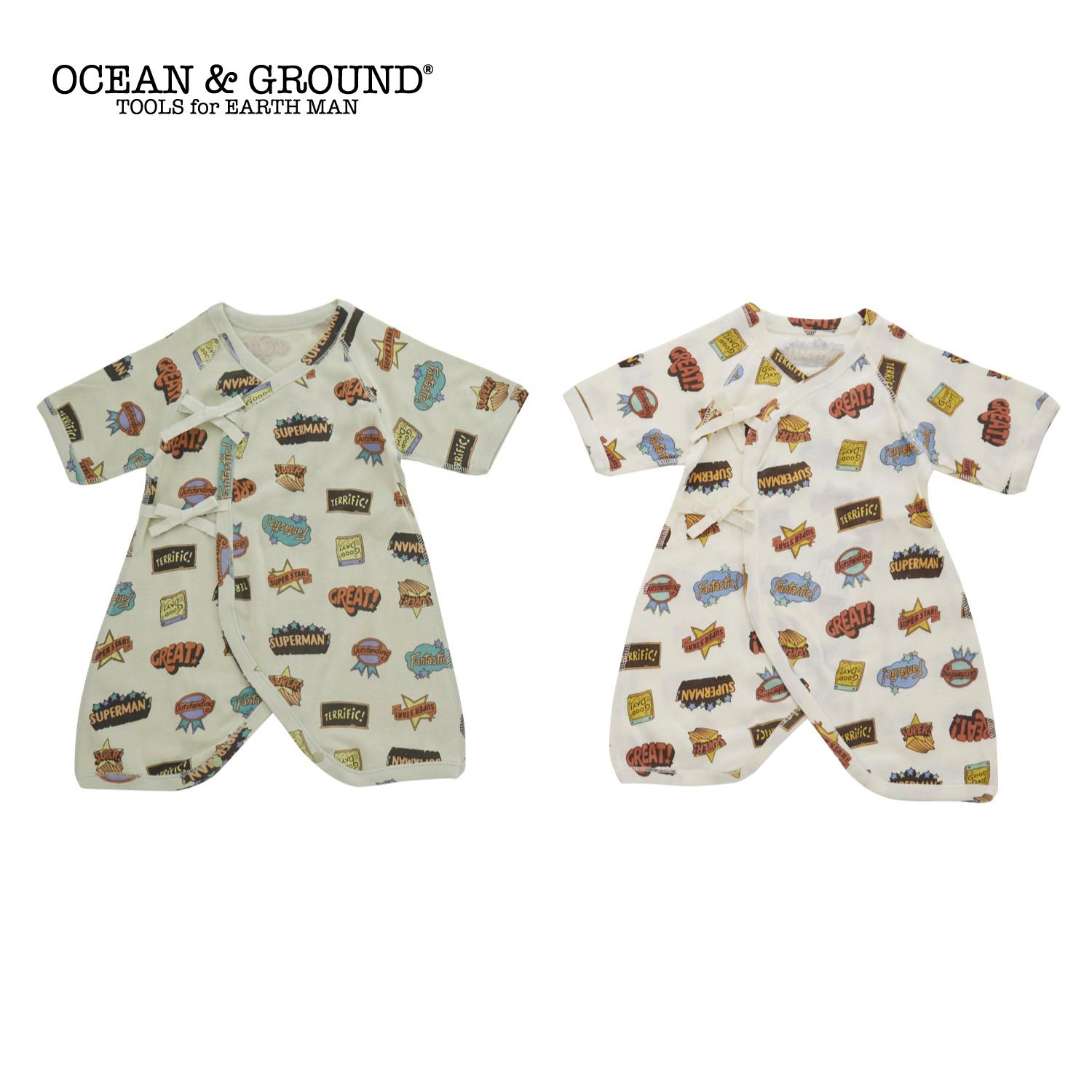 【公式】オーシャンアンドグラウンド コンビ肌着 Pop Sticker OCEAN&GROUND ベビー 男の子 女の子 肌着 インナー 総柄 綿100％ 春夏秋冬 オールシーズン 出産準備 出産祝い 新生児 60cm ベビー用品 新生児服 出産祝い ギフト プレゼント4440102