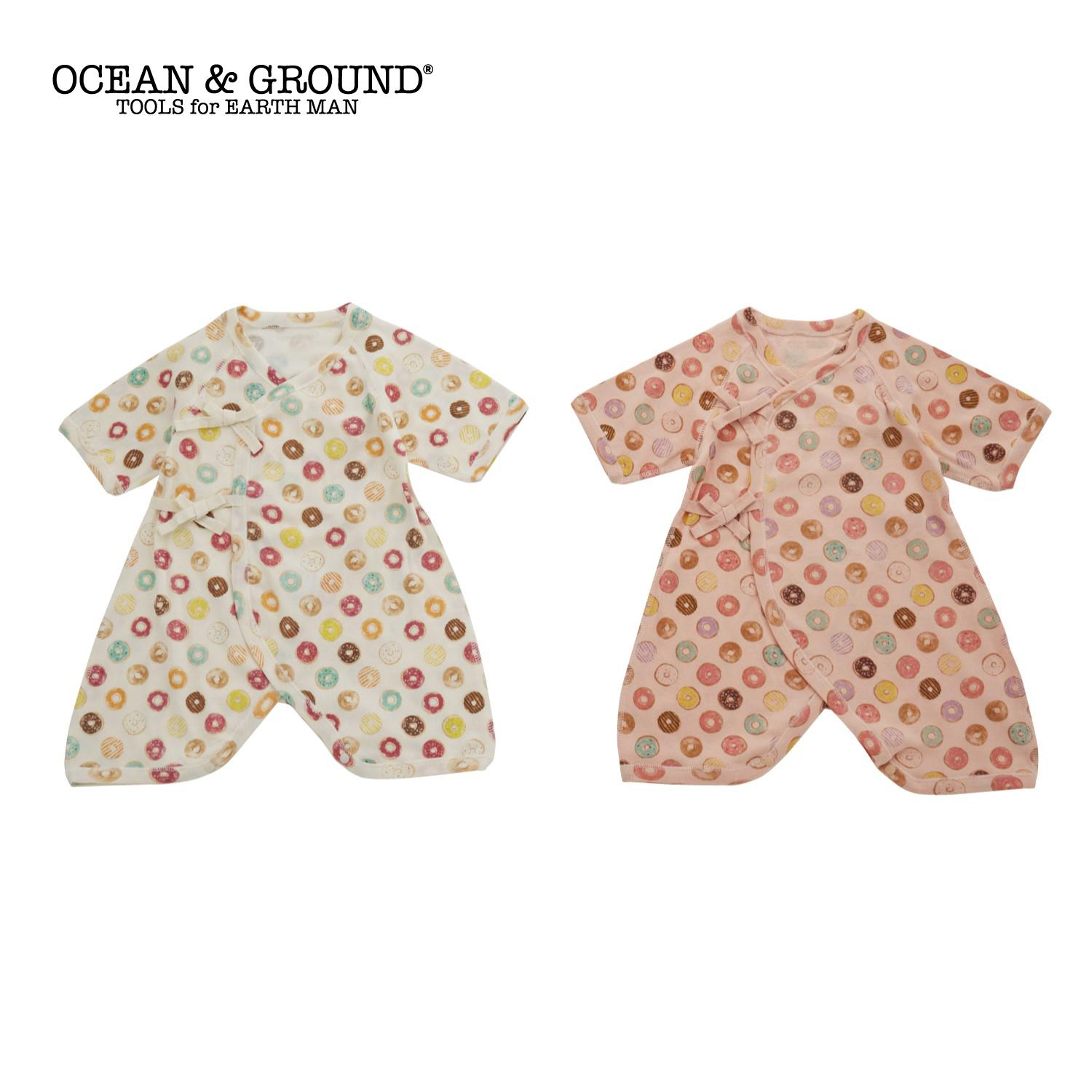 【公式】オーシャンアンドグラウンド コンビ肌着 Sweet Donuts OCEAN&GROUND ベビー 男の子 女の子 肌着 インナー 総柄 綿100％ 春夏秋冬 オールシーズン 出産準備 出産祝い 新生児 60cm ベビー用品 新生児服 出産祝い ギフト プレゼント　4440103