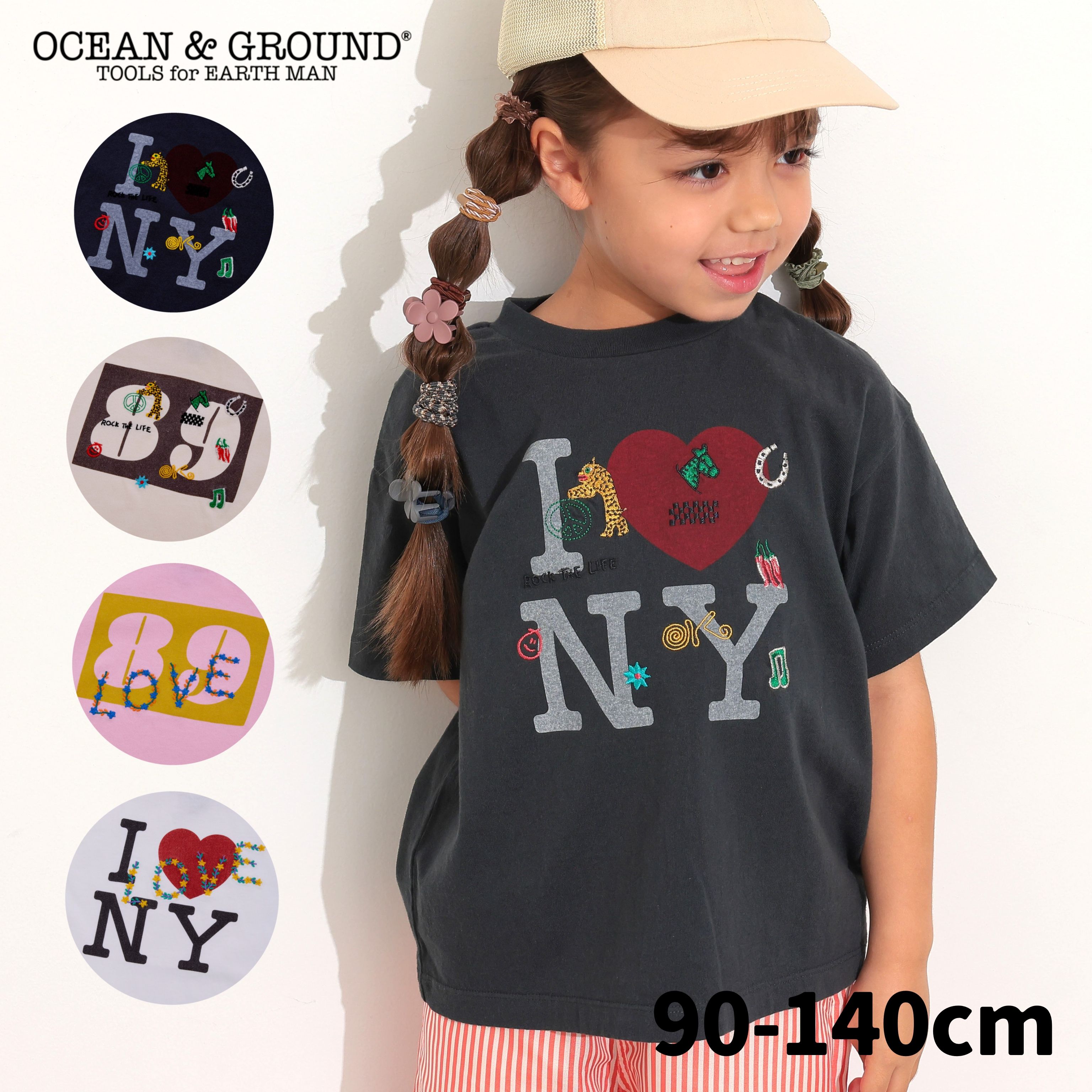 ＜2025SS＞オーシャンアンドグラウンド オーバーステッチTシャツOCEAN&GROUND キッズ