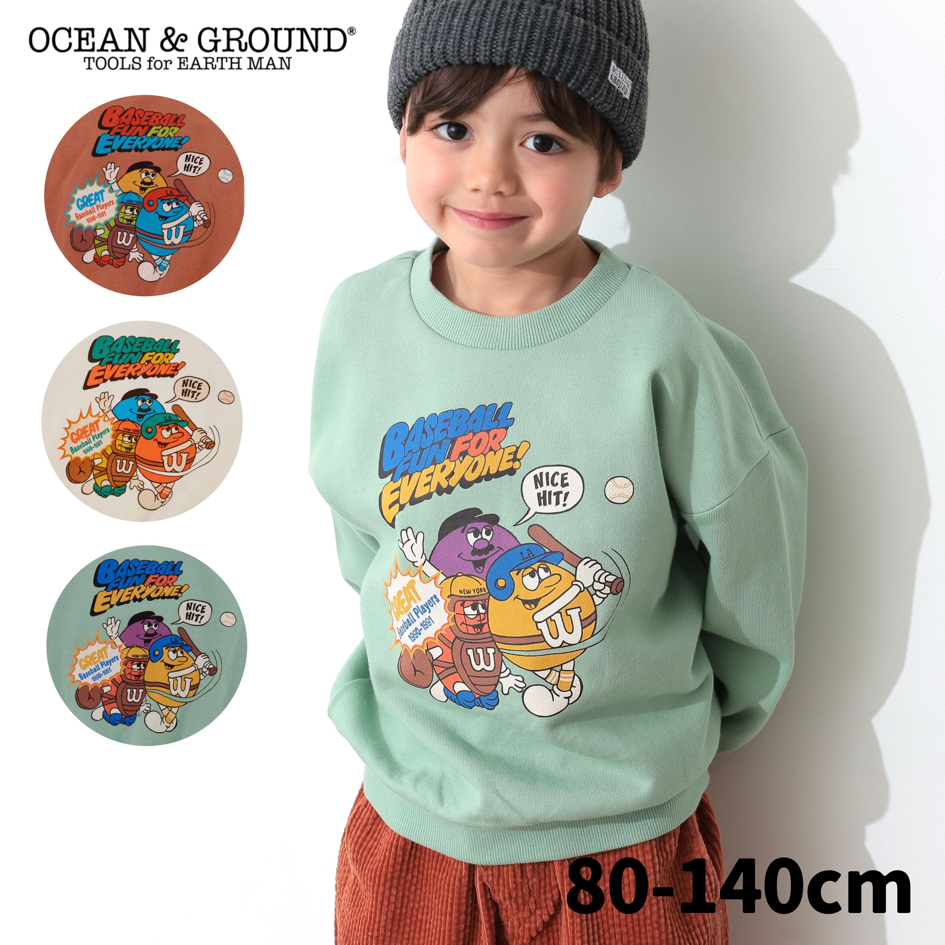 【公式】オーシャンアンドグラウンドBASEBALL FUNプリントスウェットOCEAN&GROUND パロディ パーカー ..