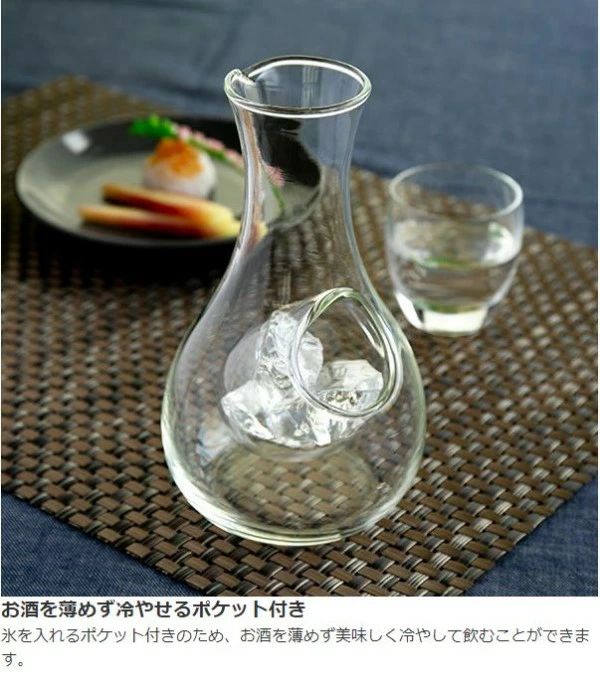 徳利 冷酒器 400ml ガラス カラフェ 冷酒 氷 ポケット 酒器 耐熱 （ 冷酒徳利 2合 氷ポケット付 とっくり 日本酒 酒 ワイン 冷 熱燗 デ ocean29-10007122 OCEAN29 楽天市場店 サンプル画像3