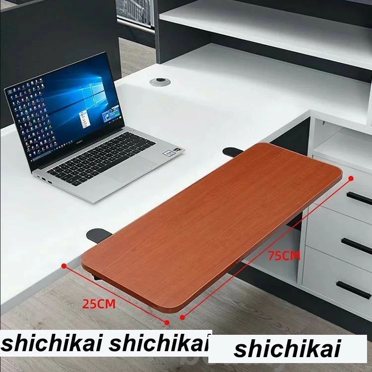 パンチフリー デスク延長テーブル クランプ式 デスクエクステンダー PCテーブル マウス収納対応 肘置き デスクトップ 拡張テーブル キー [2]