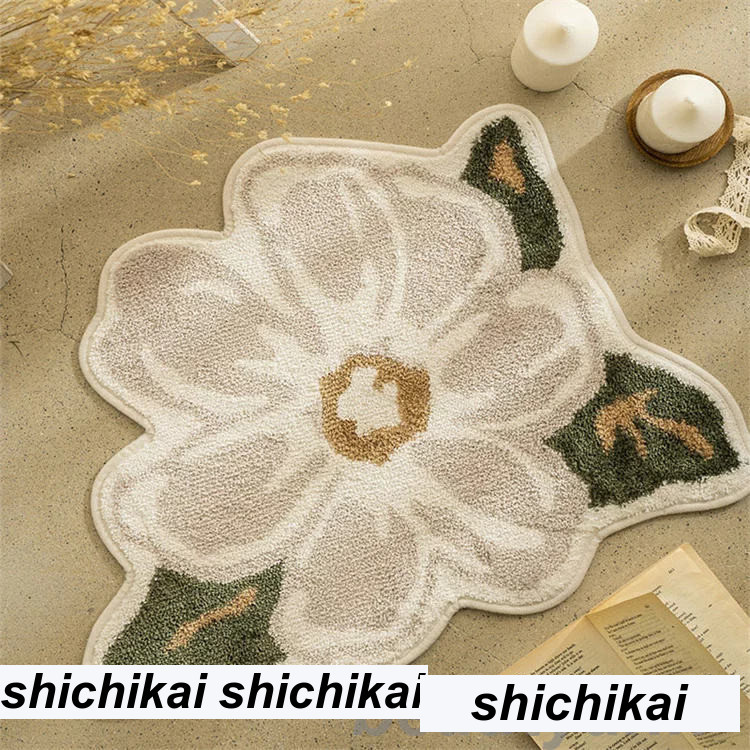 ラグ 洗える 50x60cm 80x90cm 100x120cm ラグマット リビング 夏 冬用 北欧 花柄 おしゃれ カーペット かわいい じゅうたん 大判 ふわふ [3]