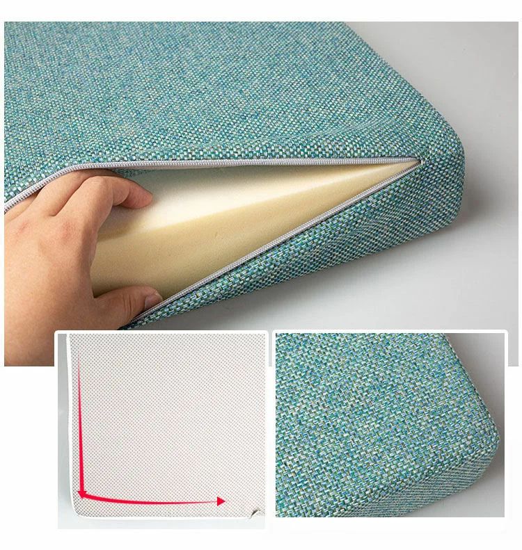 新年 38*35*5cm 45D高密度スポンジパッド 極厚 分解洗濯できます ソファークッション フロアクッション 亜麻 正方形 四角 座布団 滑り [3]