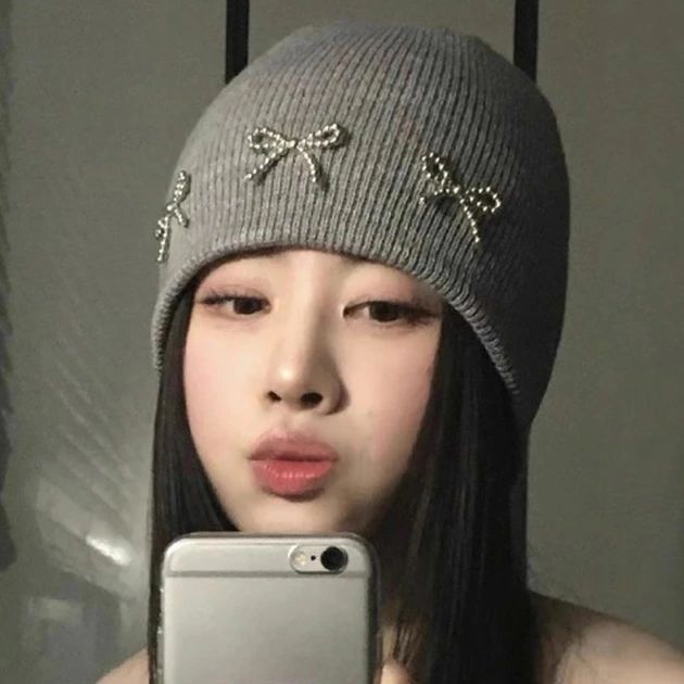 乐天商城 - パール リボン ニット ビーニー キャップ 女性 レディース ユニセックス 帽子 ワッチ 春 秋 冬 単色 無地 可愛い キュート ガーリー 上