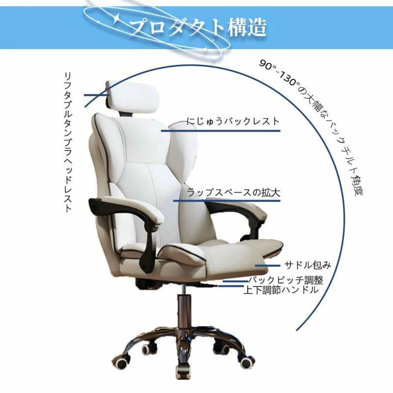 オフィスチェア ハイバック 肘付 オフィスチェアー デスクチェア ビジネスチェア 肘掛け付き ゲーミングチェア パソコンチェア ロッキン [3]