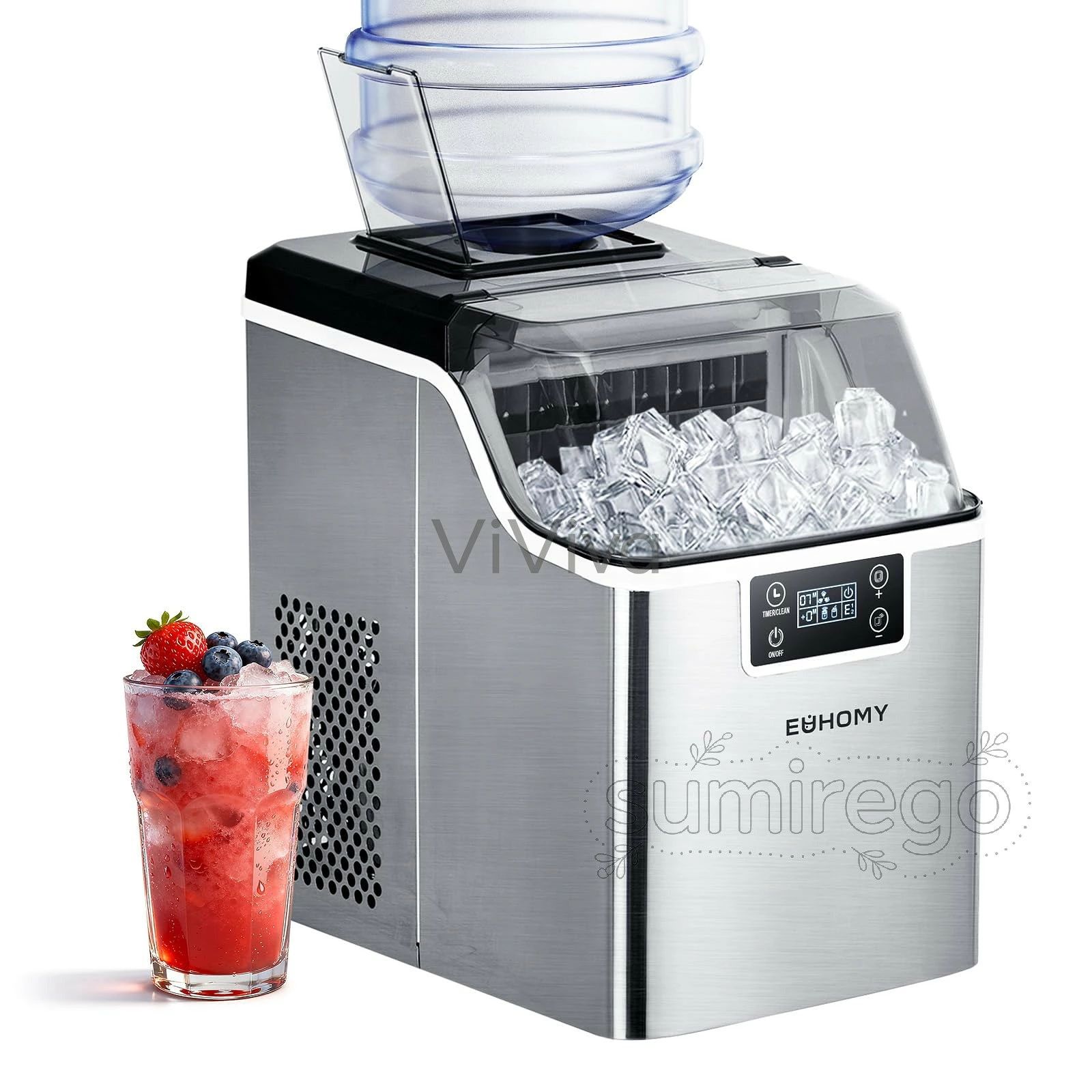 【商品名】【大人気商品！ポイント 5 倍~】製氷機 家庭用 【キューブアイス 高速製氷 】13分24個 透明な氷 大容量水タンク 3.2L 透明窓 自動洗浄機能 タイマー機能 氷保管量1200g ステンレス製 製氷器 小型 宅飲み 晩酌 卓上 キャンプ 家庭 業務用 静音 自動停止 水不足提示【価格】46200円【商品説明】? 【優れた氷作りと予約機能】：自動製氷機は、1サイクル（12?18分ごと）で24個のクリスタルクリアな氷を作ることができます。これにより、1日最大18KGの氷を作ることが可能です。さらに、氷の厚さをお好みに合わせて調整できるので、しっかりとした氷のキューブで素晴らしいドリンクを作ることができます。アイス作成予約機能：カウンタートップ型アイスメーカーで氷を作る予約を設定できます。ボタンを一度押して、予約時間を設定してください。? 【水の補充方法は2通り（ボトルは付属していません）】：このキューブ型高速製氷機は最大3.2リットルの水を収納できるため、頻繁に水を補充する手間が減ります。また、直径5CM以下のバケツを使えば、アイスが作れなくなる心配はありません。自動洗浄機能：ボタンを5秒以上押すと、洗浄モードが開始されます。定期的にアイスメーカーをお手入れしてください。? 【LCDディスプレイとデジタル表示】：業務用製氷機はLCDディスプレイを搭載しており、使いやすさが向上しています。読みやすいプッシュボタン式のデジタルデザインで、快適に操作できます。最大8時間までのタイマー設定が可能で、指【商品名】【大人気商品！ポイント 5 倍~】製氷機 家庭用 【キューブアイス 高速製氷 】13分24個 透明な氷 大容量水タンク 3.2L 透明窓 自動洗浄機能 タイマー機能 氷保管量1200g ステンレス製 製氷器 小型 宅飲み 晩酌 卓上 キャンプ 家庭 業務用 静音 自動停止 水不足提示【価格】46200円【商品説明】? 【優れた氷作りと予約機能】：自動製氷機は、1サイクル（12?18分ごと）で24個のクリスタルクリアな氷を作ることができます。これにより、1日最大18KGの氷を作ることが可能です。さらに、氷の厚さをお好みに合わせて調整できるので、しっかりとした氷のキューブで素晴らしいドリンクを作ることができます。アイス作成予約機能：カウンタートップ型アイスメーカーで氷を作る予約を設定できます。ボタンを一度押して、予約時間を設定してください。? 【水の補充方法は2通り（ボトルは付属していません）】：このキューブ型高速製氷機は最大3.2リットルの水を収納できるため、頻繁に水を補充する手間が減ります。また、直径5CM以下のバケツを使えば、アイスが作れなくなる心配はありません。自動洗浄機能：ボタンを5秒以上押すと、洗浄モードが開始されます。定期的にアイスメーカーをお手入れしてください。? 【LCDディスプレイとデジタル表示】：業務用製氷機はLCDディスプレイを搭載しており、使いやすさが向上しています。読みやすいプッシュボタン式のデジタルデザインで、快適に操作できます。最大8時間までのタイマー設定が可能で、指