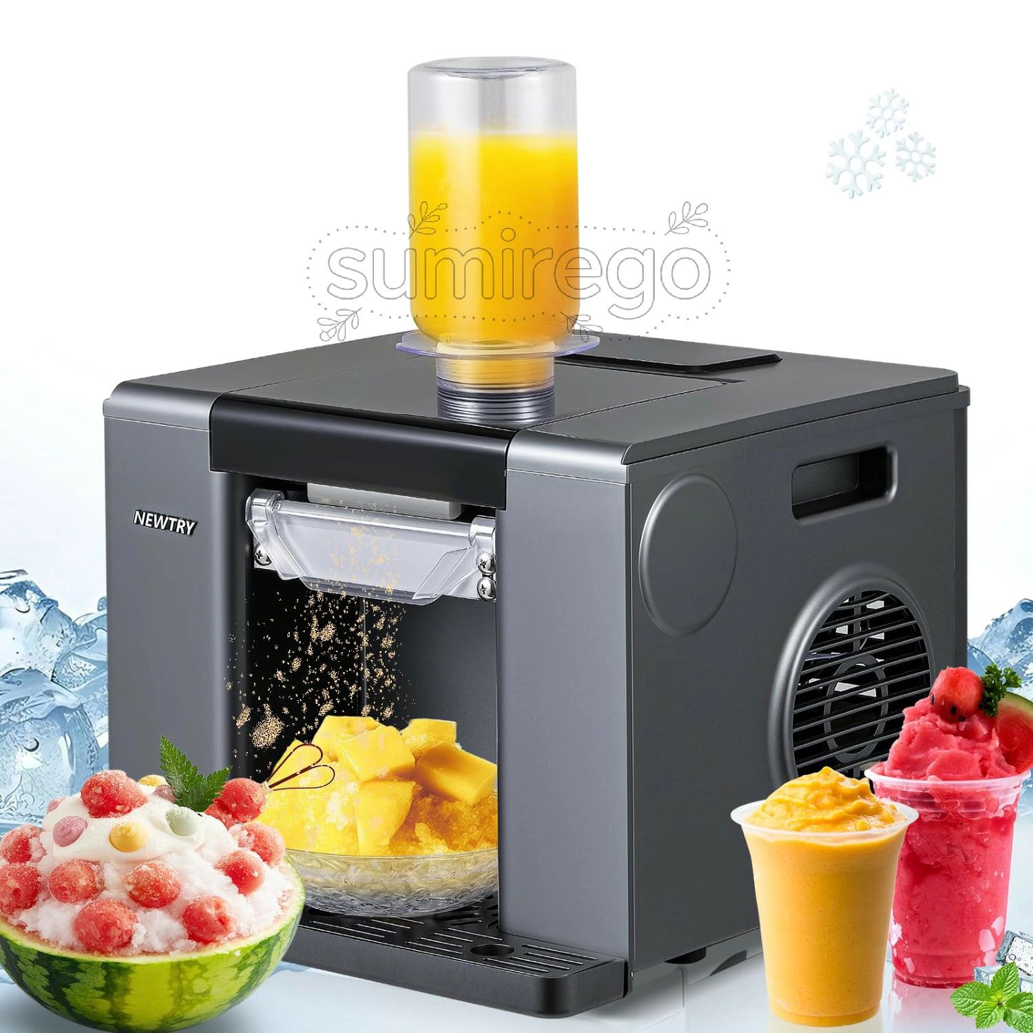 【商品名】【ポイント5倍~8月限定特別キャンペーン!】ふわふわかき氷機 とろ雪 かき氷メーカー 電動 空冷式 業務用 家庭用 シャーベット スムージー作り 280W 110V (黒色)【価格】62799円【商品説明】? 【製品パラメータ】：重量：12kg | 消費電力：280W | 幅290mm×奥行315mm×高さ254mmのコンパクトなデザインで、どんな家庭のキッチンにもすっきりと収まります。1日最大60kgのふわふわで雪のようなかき氷を作れます。家族で手作りのおやつや夏のパーティー、爽やかなデザートが食べたくなった時などに最適です。ご家庭でプロ品質のかき氷を作り、集まりを甘いお祝いのひとときに変えましょう！? 【簡単な操作】： 混ぜ合わせた液体をボトルに注ぎ、しっかりと固定し、スタートボタンを押すだけで、数分後には手作りかき氷をお楽しみいただけます。（注：電源を切っても約30秒間は冷却が続きますが、これは正常な動作です。）? 【効率的な氷砕き】：強力な280Wモーターと750mLのウォーターボトル、さらに先進的な空冷システムを搭載し、液体を瞬時にふわふわの雪のようなかき氷に変えて、すぐに楽しめます。? 【高品質な素材】： 耐久性に優れた304ステンレス製の蒸発器と、水不足やエラーを通知する直感的なタッチパネルを搭載。洗練されたコンパクトなデザインが、キッチンにモダンな雰囲気を添えます。? 【【商品名】【ポイント5倍~8月限定特別キャンペーン!】ふわふわかき氷機 とろ雪 かき氷メーカー 電動 空冷式 業務用 家庭用 シャーベット スムージー作り 280W 110V (黒色)【価格】62799円【商品説明】? 【製品パラメータ】：重量：12kg | 消費電力：280W | 幅290mm×奥行315mm×高さ254mmのコンパクトなデザインで、どんな家庭のキッチンにもすっきりと収まります。1日最大60kgのふわふわで雪のようなかき氷を作れます。家族で手作りのおやつや夏のパーティー、爽やかなデザートが食べたくなった時などに最適です。ご家庭でプロ品質のかき氷を作り、集まりを甘いお祝いのひとときに変えましょう！? 【簡単な操作】： 混ぜ合わせた液体をボトルに注ぎ、しっかりと固定し、スタートボタンを押すだけで、数分後には手作りかき氷をお楽しみいただけます。（注：電源を切っても約30秒間は冷却が続きますが、これは正常な動作です。）? 【効率的な氷砕き】：強力な280Wモーターと750mLのウォーターボトル、さらに先進的な空冷システムを搭載し、液体を瞬時にふわふわの雪のようなかき氷に変えて、すぐに楽しめます。? 【高品質な素材】： 耐久性に優れた304ステンレス製の蒸発器と、水不足やエラーを通知する直感的なタッチパネルを搭載。洗練されたコンパクトなデザインが、キッチンにモダンな雰囲気を添えます。? 【