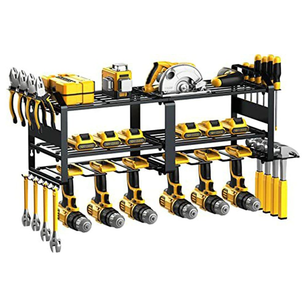 壁掛け 4 スロット6 スロット 電動工具ラック ツールオーガナイザー 4-6 台ドリル収納可能 両面フック付き 耐荷重 150LB ガレージ収納 作業棚 DIY 工具整理 スチール製 組立式 【 スロット設計、電動ドリルを効率よく収納】 専用スロットでコードレスドリルを掛けて保管可能。散らかりがちな電動工具を壁面にまとめて省スペース化。作業台の上を広く使え、工具を探す手間を大幅に削減。ガレージ・作業場・物置・DIY スペースなど多くの場面で活躍します。 【両サイド複数フック付き、多種類工具に対応】 本体左右に複数のハンガーフックを搭載。ドライバー、ドリルビット、スパナ、ペンチ、ハンマーなど各種手動工具を掛けられます。上段棚にはツールボックスやバッテリーパックも置け、小物から大型工具まで一箇所に集約できる高収納力を実現しています。 【頑丈スチール製、150LB 高耐荷重でグラつかない】 厚みのあるスチール素材を採用、黒塗装で錆びにくく耐久性に優れます。耐荷重 150LB（約 68kg）を確保、重たい電動工具をたくさん載せても変形しにくく揺れません。壁にしっかり固定することで安定感を保ち、安心して工具の出し入れが行えます。 【付属部品充実、組立・壁取付が簡単】 組立に必要なボルトナット、壁取付用アンカー・ネジ、六角レンチ、スパナがすべてセットになっています。複雑な加工不要で説明通りに組み立て、壁にビス留めするだけで完成。石膏ボード・コンクリート壁など設置面に合わせて取り付け可能です。 【作業環境をすっきり改善、DIY・プロ作業どちらにもおすすめ】 工具が床や作業台に散らばることを防ぎ、作業効率アップに貢献。一般家庭の DIY から業務用の作業現場まで幅広くお使いいただけます。工具の置き場所に困っている方、ガレージ収納を整えたい方に最適です。 生産地：中国 ご注意：ご利用のモニター環境により、色合いが異なって見える場合がございます。送料について、全国送料無料になります。ただし、北海道は800円、沖縄は1500円の追加をいただきますが、ご了承のうえご注文ください。壁掛け 4 スロット6 スロット 電動工具ラック ツールオーガナイザー 4-6 台ドリル収納可能 両面フック付き 耐荷重 150LB ガレージ収納 作業棚 DIY 工具整理 スチール製 組立式 【 スロット設計、電動ドリルを効率よく収納】 専用スロットでコードレスドリルを掛けて保管可能。散らかりがちな電動工具を壁面にまとめて省スペース化。作業台の上を広く使え、工具を探す手間を大幅に削減。ガレージ・作業場・物置・DIY スペースなど多くの場面で活躍します。 【両サイド複数フック付き、多種類工具に対応】 本体左右に複数のハンガーフックを搭載。ドライバー、ドリルビット、スパナ、ペンチ、ハンマーなど各種手動工具を掛けられます。上段棚にはツールボックスやバッテリーパックも置け、小物から大型工具まで一箇所に集約できる高収納力を実現しています。 【頑丈スチール製、150LB 高耐荷重でグラつかない】 厚みのあるスチール素材を採用、黒塗装で錆びにくく耐久性に優れます。耐荷重 150LB（約 68kg）を確保、重たい電動工具をたくさん載せても変形しにくく揺れません。壁にしっかり固定することで安定感を保ち、安心して工具の出し入れが行えます。 【付属部品充実、組立・壁取付が簡単】 組立に必要なボルトナット、壁取付用アンカー・ネジ、六角レンチ、スパナがすべてセットになっています。複雑な加工不要で説明通りに組み立て、壁にビス留めするだけで完成。石膏ボード・コンクリート壁など設置面に合わせて取り付け可能です。 【作業環境をすっきり改善、DIY・プロ作業どちらにもおすすめ】 工具が床や作業台に散らばることを防ぎ、作業効率アップに貢献。一般家庭の DIY から業務用の作業現場まで幅広くお使いいただけます。工具の置き場所に困っている方、ガレージ収納を整えたい方に最適です。 生産地：中国 ご注意：ご利用のモニター環境により、色合いが異なって見える場合がございます。送料について、全国送料無料になります。ただし、北海道は800円、沖縄は1500円の追加をいただきますが、ご了承のうえご注文ください。