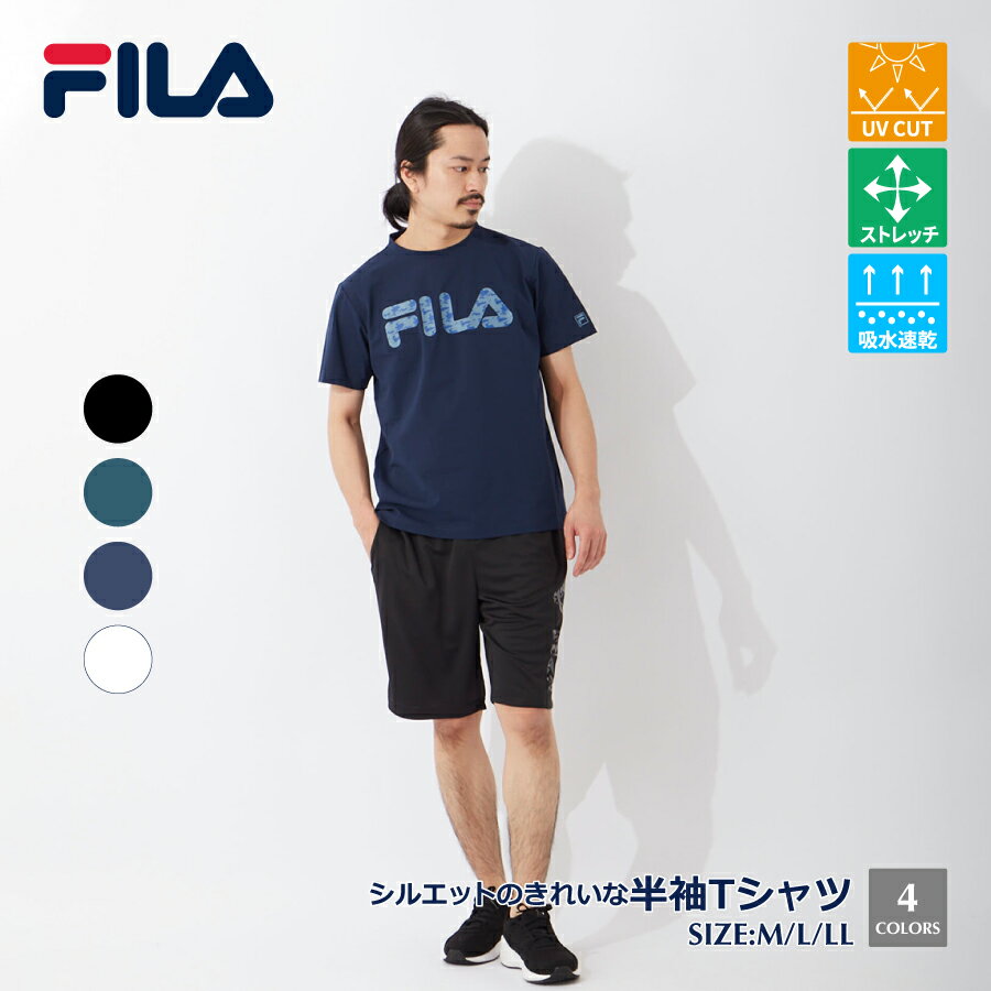 스포츠 T셔츠 맨즈 반소매 FILA 필라 사슴의 아이 로고 디자인 트레이닝 웨어 피트니스 웨어 스포츠 웨어 413310