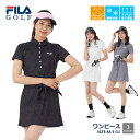 レディース ゴルフ ワンピース 半袖 ロゴ柄 モノグラム柄 吸汗速乾 ドライ 吸水冷感 UVカット FILA GOLF フィラ 752674y