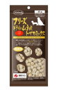 商品情報製品の特徴●国産鶏原料100％でできています●新鮮ムネ肉にヒアルロン酸たっぷりのトサカをミックス！●食べやすい粒タイプで毛艶をキープ原産国日本原材料名鶏ムネ肉、乾燥トサカ内容量18g成分粗たん白質：88.1％以上、粗脂肪：7.2％以上、粗灰分：4.3％以下、粗繊維：0.2％以下、粗水分：0.2％以下、熱量（100g当り）：418kcal与え方下記の給与量を目安に、1日数回に分け、おやつとして与えてください。本品は愛犬用スナックです。（主食として与えないで下さい。）犬の大きさ（体重）1日の給与量の目安幼犬・超小型犬（5kg以下）5個～10個小型犬（5kg～11kg）10個～15個中型犬（11kg～23kg）15個～20個大型犬（23kg以上）20個～●与える量は犬の種類、大きさ、健康状態、年齢などによって異なります。与えすぎに注意して下さい。●犬の習性、食べ方によっては、のどに詰まらせたりする恐れがありますので、犬に合った大きさにして観察しながら与えて下さい。●生後6ヶ月未満の犬には与えないで下さい。●子供がペットに与える時は、安全の為大人が立ち会って下さい。