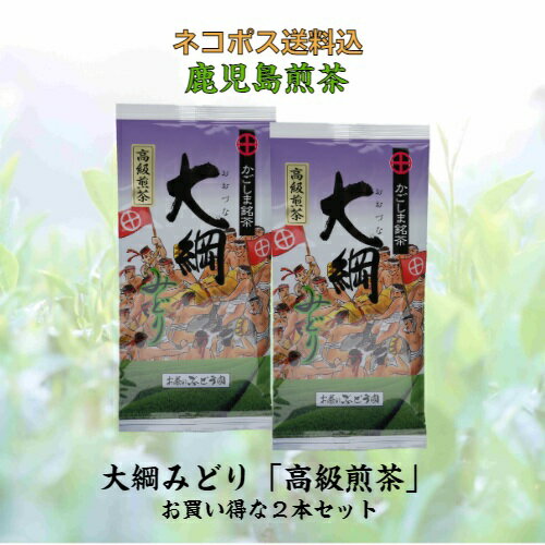 500円OFFクーポン 《新茶入荷》 お茶 茶 緑茶 送料無料 お茶のぶどう園 大綱みどり 紫 高級煎茶 100g × 2本 セット 日本茶 鹿児島茶 煎茶 茶葉 鹿児島 薩摩川内 さつま つん 川内大綱引 ギフト プレゼント 贈り物 お歳暮 お中元 土産 母の日 父の日 御挨拶 敬老の日 祝敬老