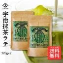 【ポイント10倍！】抹茶ラテ 宇治抹茶ラテ 京都府産抹茶 宇治抹茶ラテ(120g×2個) 粉末 ラテ グリーンティー 抹茶パウダー 石臼挽き 加糖抹茶 山城物産 お抹茶 お徳用 製菓