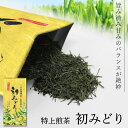 【八女産茶葉使用】特上煎茶　初みどり（100g）お茶　日本茶　煎茶　緑茶　茶葉　八女茶　九州産　国産　かぶせ茶 あら茶 深蒸し茶 深むし 深蒸し茶 ギフト 福袋 急須用 カテキン