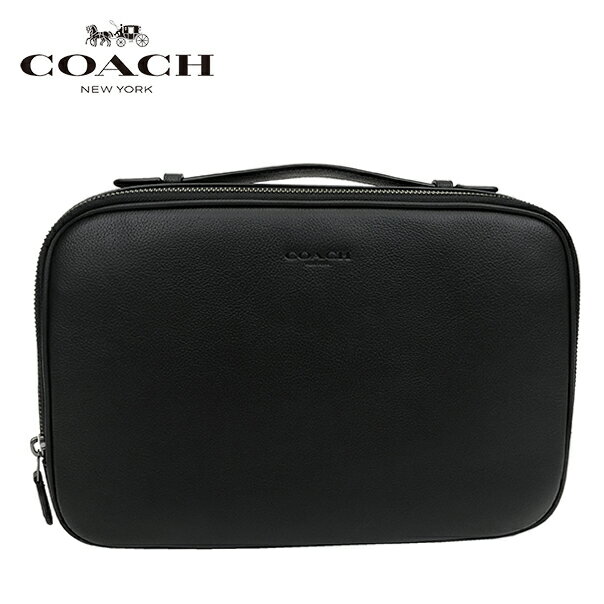 コーチ メンズ セカンドバッグ COACH クラッチバッグ ポーチ 本革 レザー 黒 ブラック