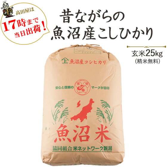 令和5年産貴重なお米昔ながらの魚沼産こしひかり玄米25kg / 白米4.5kg×5袋(精米無料)【送料無料】(一部地域を除く)【…