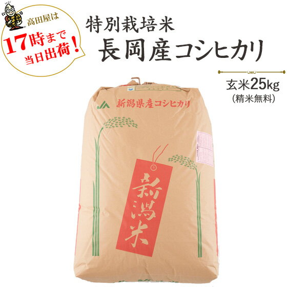 令和5年産 特別栽培米 長岡産コシヒカリ 玄米25kg/白米4.5kg×5袋 送料無料 【あす楽対応_本州】【あす楽対応_関東】のサムネイル