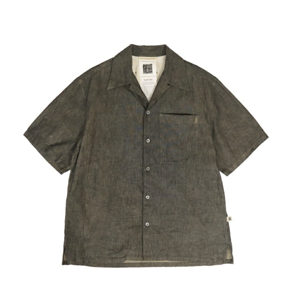 Rakuten - GOODNEIGHBORS SHIRTS(グッドネイバーズシャツ)BORROUGHS Relax Fit S/S Shirts BLACK 群馬泥染め リラックス フィット オープンカラーシャツ【BCS-149】