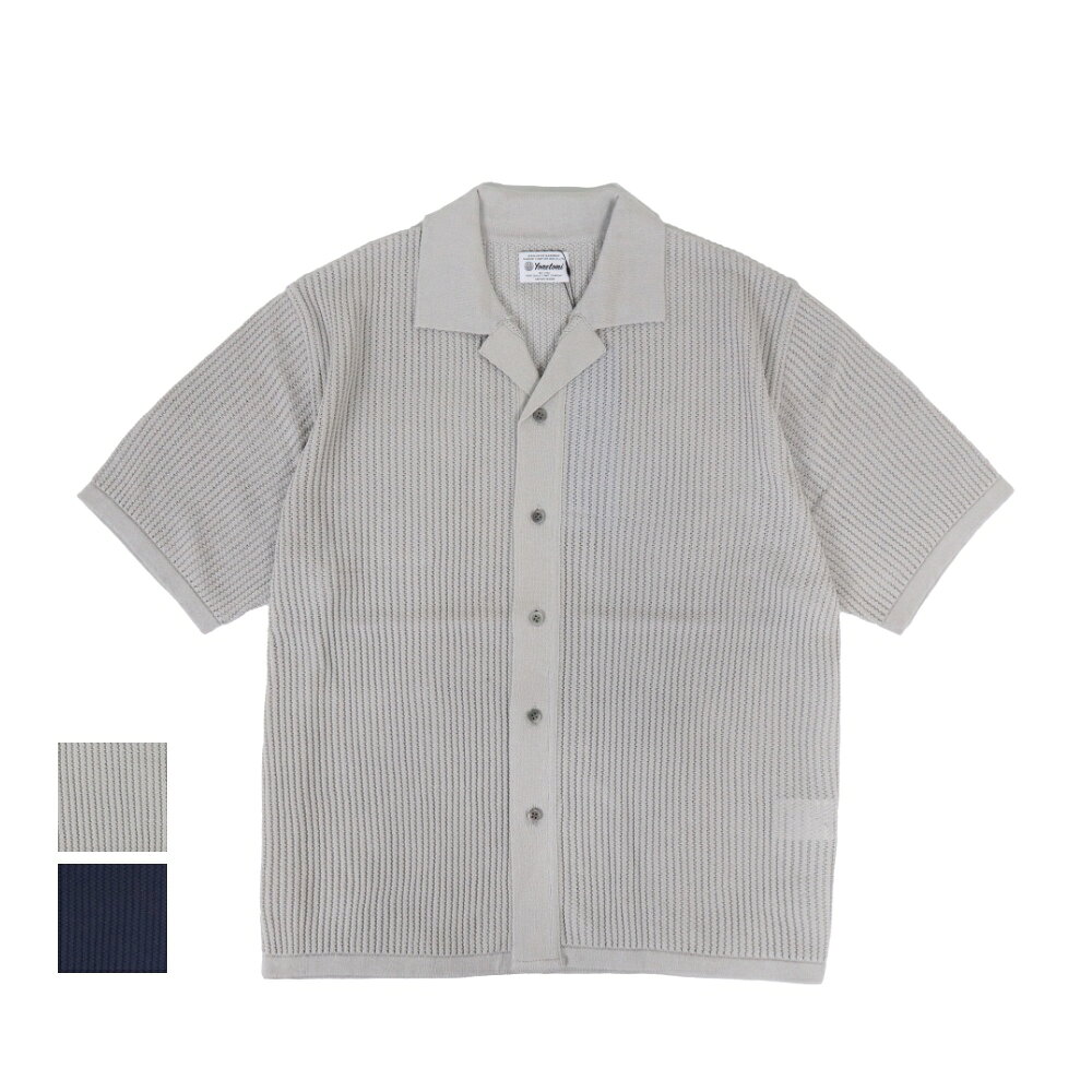 V-Neck - Yonetomi(ヨネトミ) COTTON SUKASHI KNIT SHIRT コットン スカシニット シャツ【 95-262-030】