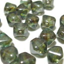 チェコビーズ * バイコーン ビーズ * 6mm * ラスターグリーン *20個入り(3)