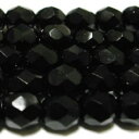 チェコビーズ * ファイアポリッシュ * 6mm * ジェット * 20個入り 【 ファイアーポリッシュ ファイヤーポリッシュ チェコ ビーズ パーツ ガラスビーズ 6ミリ 手作り アクセサリー 材料 ネックレス ピアス ハンドクラフト 黒色 ブラック 】(3)