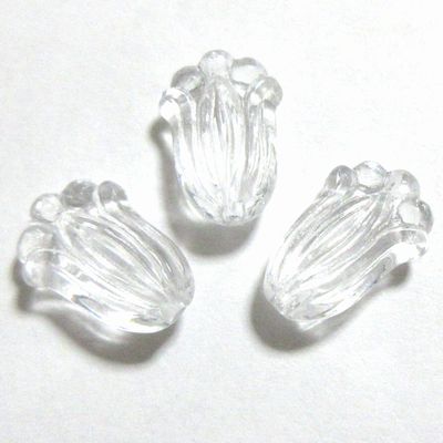 【50円均一】アクリルビーズ*約12×8mm*チューリップ・クリア*15個入り